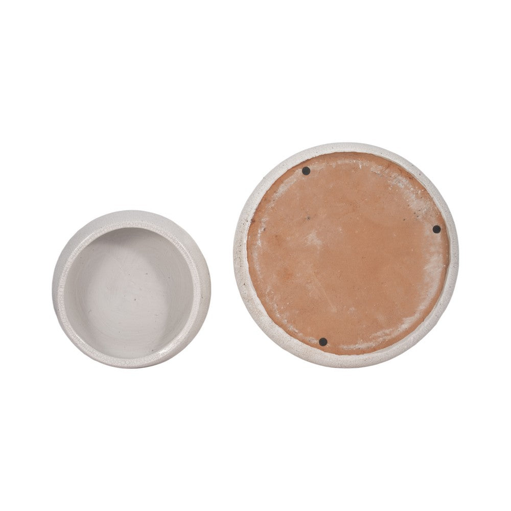 Succulent Planter Bowls Set of 2 | White Terracotta |10", 14" Round