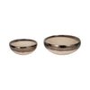 Decorative Accent Bowl Set of 2 | Mud Gray Finish w Gold Rim Accent