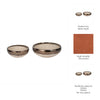 Decorative Accent Bowl Set of 2 | Mud Gray Finish w Gold Rim Accent