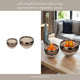 Decorative Accent Bowl Set of 2 | Mud Gray Finish w Gold Rim Accent