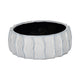 Decorative Bowl | White & Blue Wavy Sea Urchin Patterned Ceramic