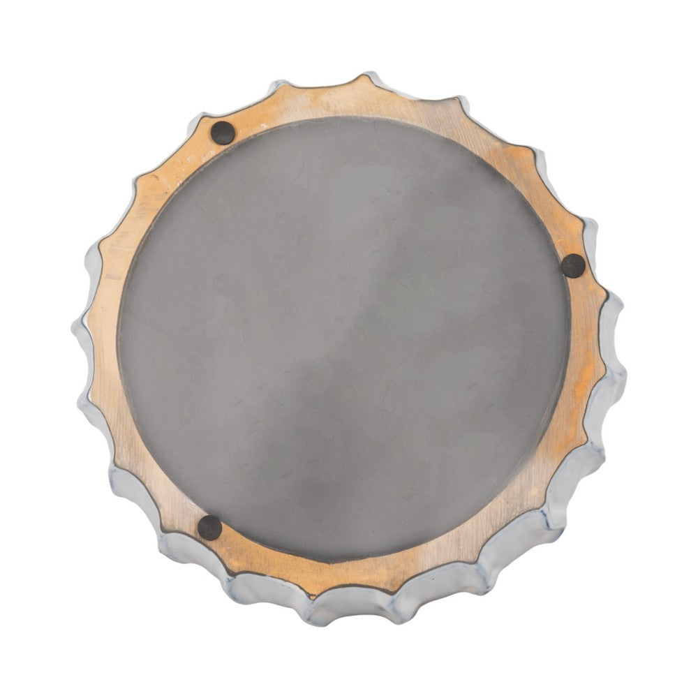 Decorative Bowl | White & Blue Wavy Sea Urchin Patterned Ceramic