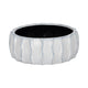 Decorative Bowl | White & Blue Wavy Sea Urchin Patterned Ceramic