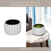 Decorative Bowl | White & Blue Wavy Sea Urchin Patterned Ceramic