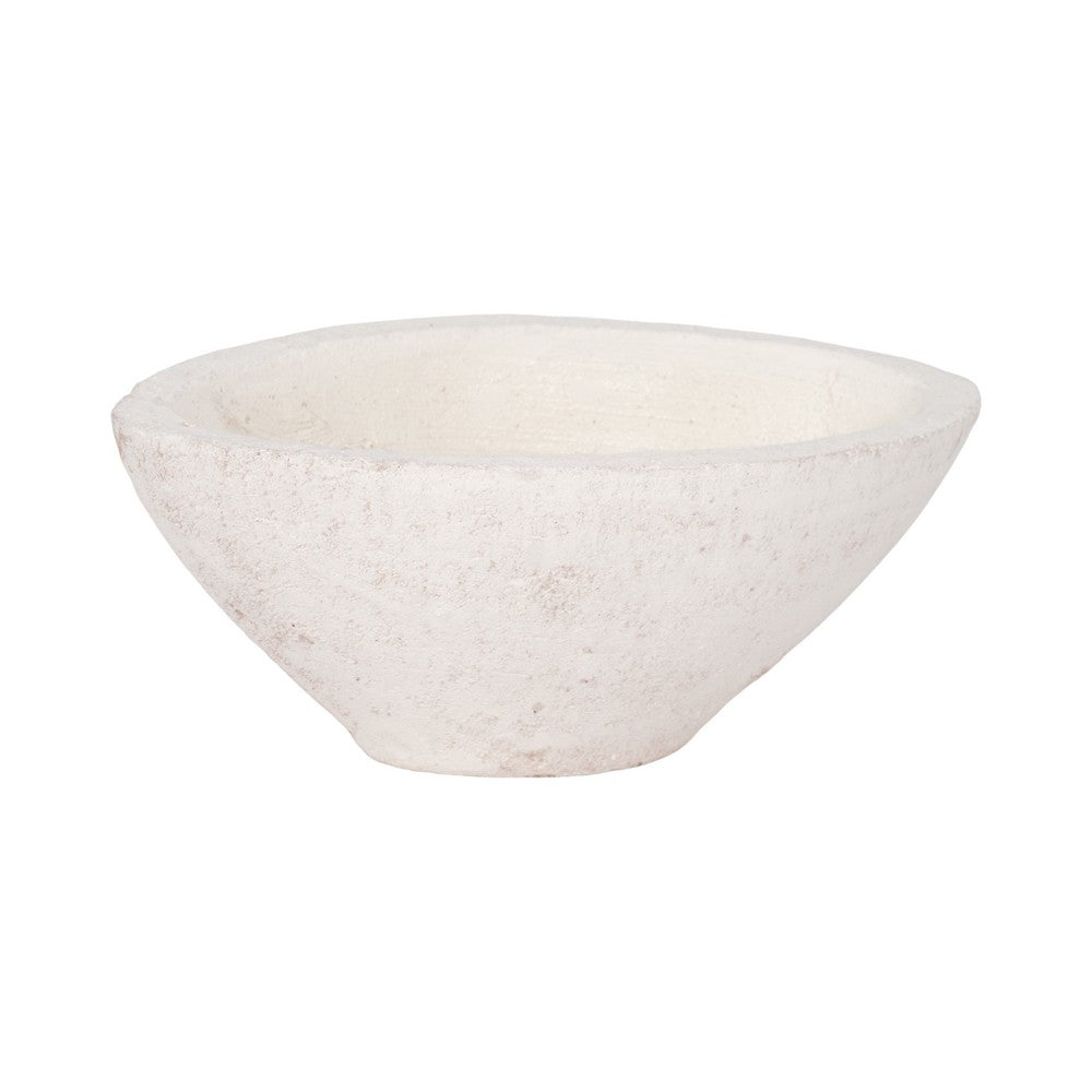 Decorative Bowl | Rounded Edge & Tapered Body | Rough White Terracotta