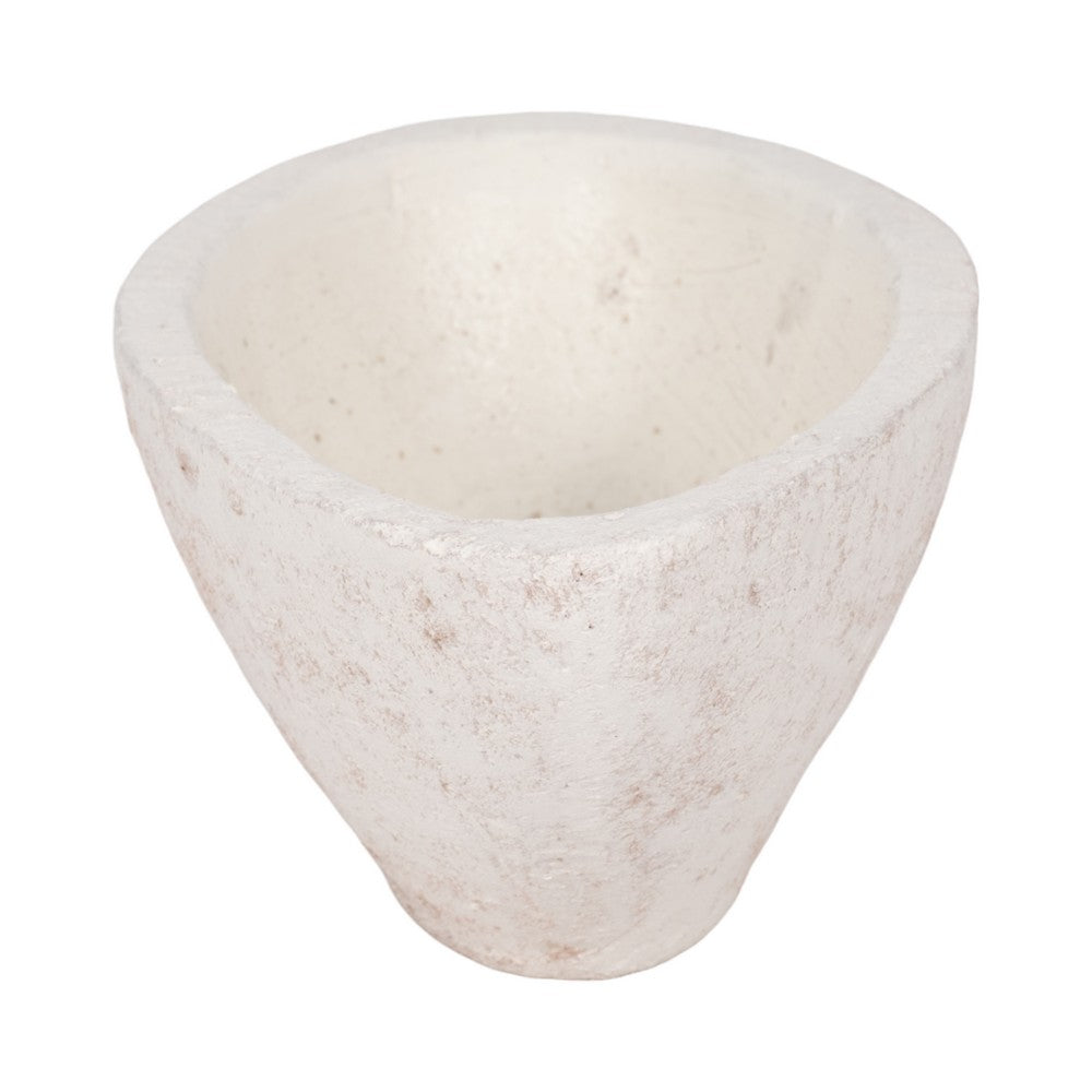 Decorative Bowl | Rounded Edge & Tapered Body | Rough White Terracotta