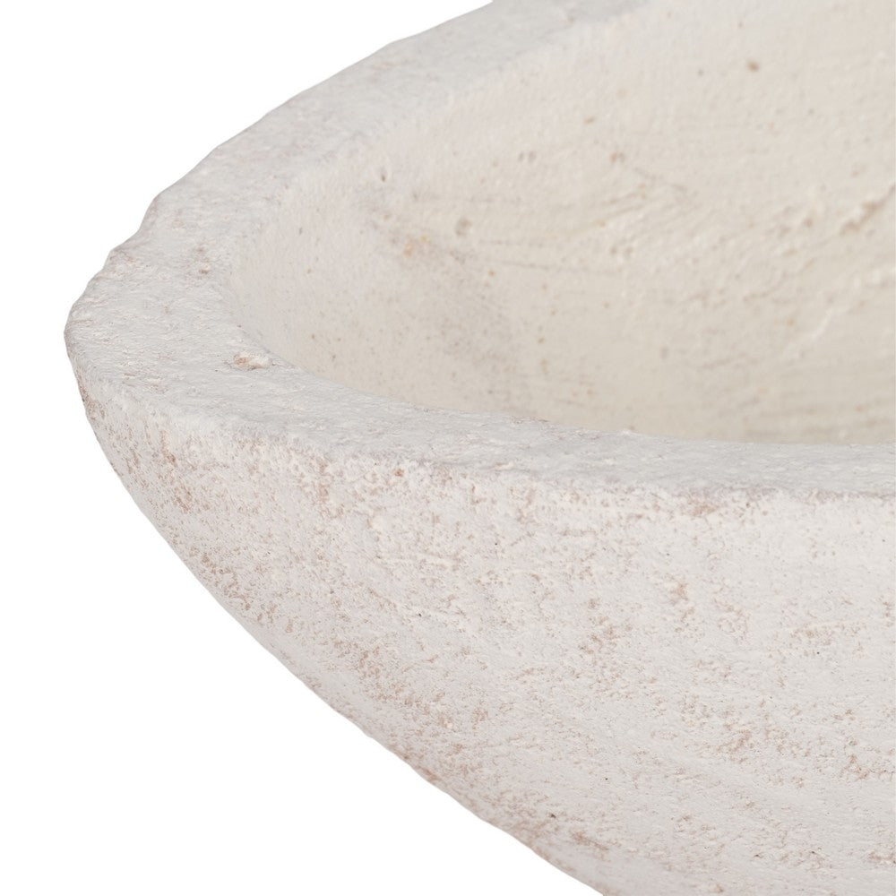 Decorative Bowl | Rounded Edge & Tapered Body | Rough White Terracotta
