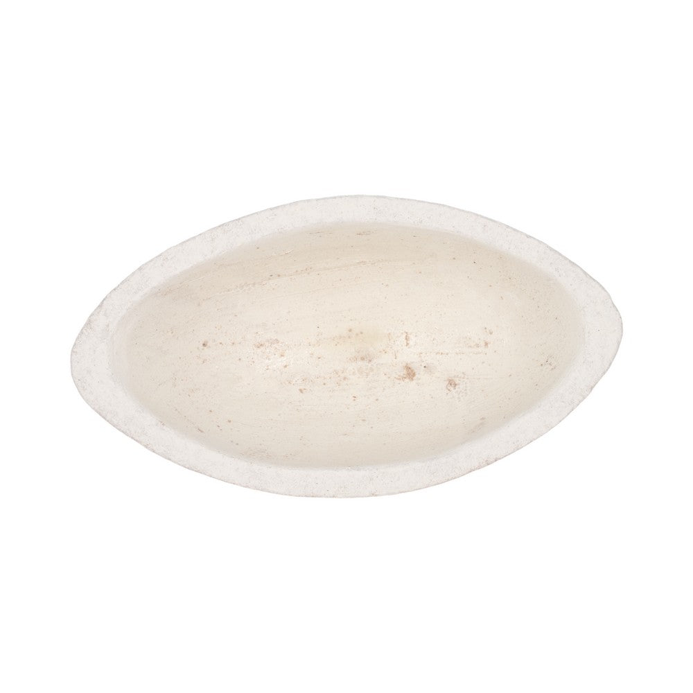 Decorative Bowl | Rounded Edge & Tapered Body | Rough White Terracotta