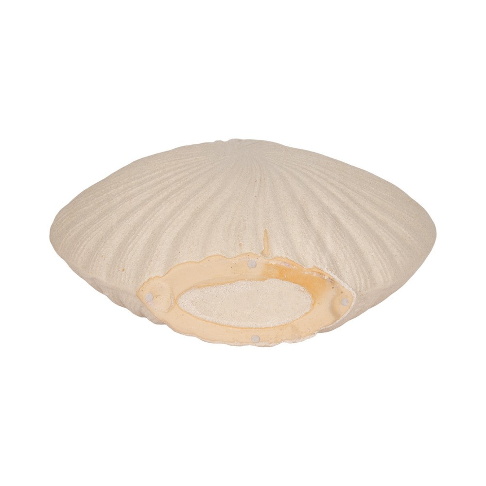 Coastal Shell Vase | White Sand Ceramic Decorative Accent | 23"