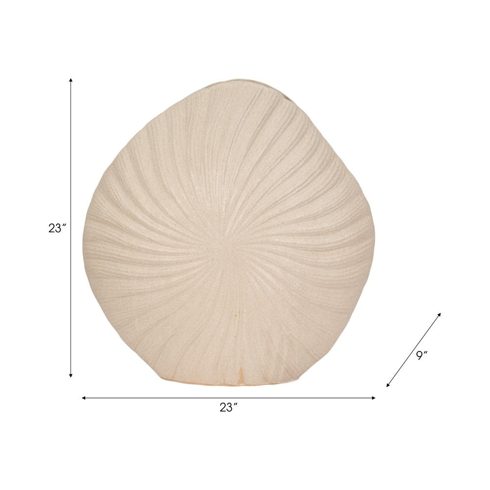 Coastal Shell Vase | White Sand Ceramic Decorative Accent | 23"