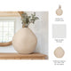 Coastal Shell Vase | White Sand Ceramic Decorative Accent | 23"