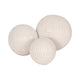 Spiral Decorative Orb Set of 3 | Varied Sizes | White Textured Ceramic
