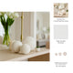 Spiral Decorative Orb Set of 3 | Varied Sizes | White Textured Ceramic