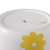 Decorative Planter | Yellow Daisy Flowers on Modern White Polyresin 6"