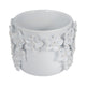 Nels Decorative Planter | Raised Flower Detailwork | White Ceramic 6"