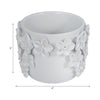 Nels Decorative Planter | Raised Flower Detailwork | White Ceramic 6"