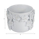 Nels Decorative Planter | Raised Flower Detailwork | White Ceramic 6"