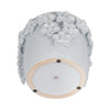 Outdoor Decorative Planter | Artful 3D Raised Floral Applique | 7" White