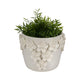 Reya Planter Pot w 3D Floral Applique | Handcrafted Ivory Ceramic | 7"