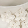 Reya Planter Pot w 3D Floral Applique | Handcrafted Ivory Ceramic | 7"