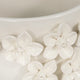Reya Planter Pot w 3D Floral Applique | Handcrafted Ivory Ceramic | 7"
