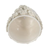 Reya Planter Pot w 3D Floral Applique | Handcrafted Ivory Ceramic | 7"