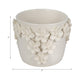 Reya Planter Pot w 3D Floral Applique | Handcrafted Ivory Ceramic | 7"