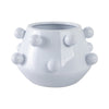 Indoor Outdoor Flower Planter Pot | White Tapered Bubbled Ceramic