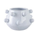 Indoor Outdoor Flower Planter Pot | White Tapered Bubbled Ceramic