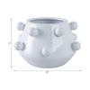 Indoor Outdoor Flower Planter Pot | White Tapered Bubbled Ceramic