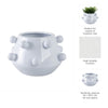 Indoor Outdoor Flower Planter Pot | White Tapered Bubbled Ceramic