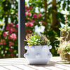 Outdoor Decorative Planter | 3D Raised Bubble Design | 8" White Ceramic