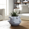 Outdoor Decorative Planter | 3D Raised Bubble Design | 8" White Ceramic