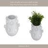 Outdoor Decorative Planter | 3D Raised Bubble Design | 8" White Ceramic
