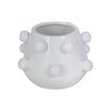 Outdoor Decorative Planter | 3D Raised Bubble Design | 8" White Ceramic