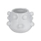 Outdoor Decorative Planter | 3D Raised Bubble Design | 8" White Ceramic