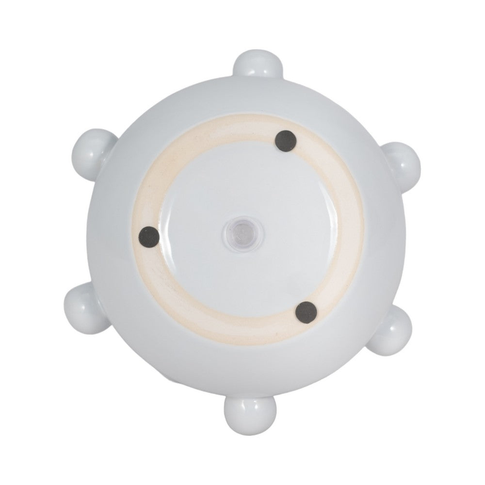 Outdoor Decorative Planter | 3D Raised Bubble Design | 8" White Ceramic