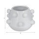 Outdoor Decorative Planter | 3D Raised Bubble Design | 8" White Ceramic