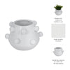 Outdoor Decorative Planter | 3D Raised Bubble Design | 8" White Ceramic
