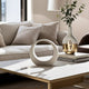 Accent Decor | 8" Glaze Loop Design | Modern Sand White Ceramic