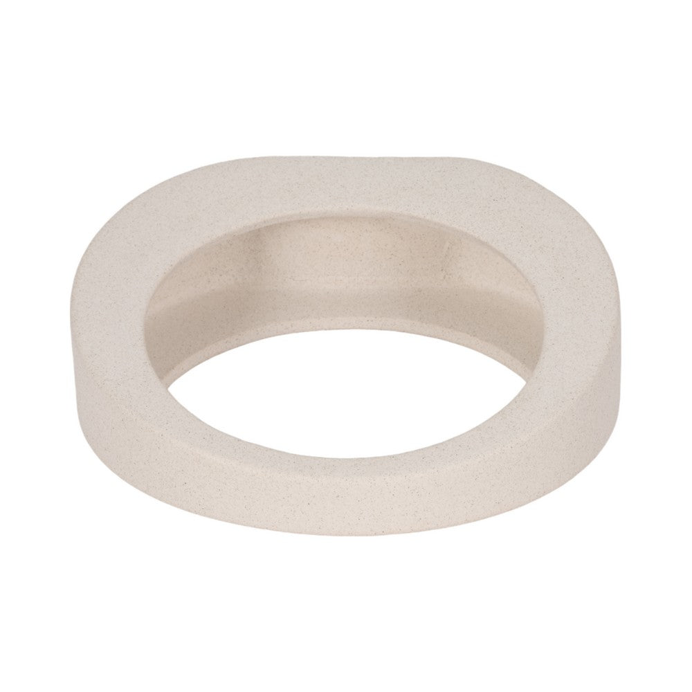 Accent Decor | 8" Glaze Loop Design | Modern Sand White Ceramic
