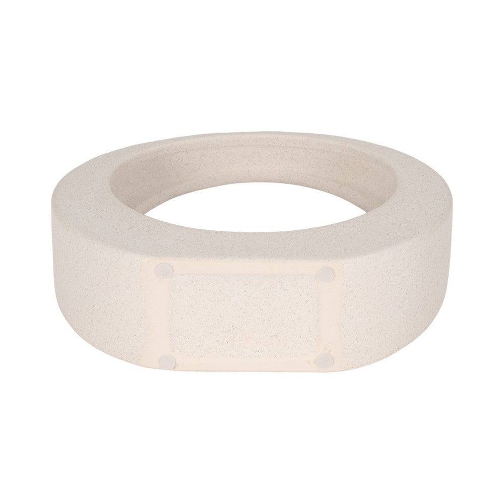 Accent Decor | 8" Glaze Loop Design | Modern Sand White Ceramic