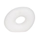 Cutout Slanted Ring Decorative Accent | Textured White Ceramic | 10"