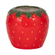 Strawberry Planter | 3D Design with Calyx Rim | Red Glossy Ceramic 7"