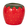Strawberry Planter | 3D Design with Calyx Rim | Red Glossy Ceramic 7"