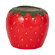 Strawberry Planter | 3D Design with Calyx Rim | Red Glossy Ceramic 7"