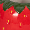 Strawberry Planter | 3D Design with Calyx Rim | Red Glossy Ceramic 7"