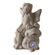 Cosm Garden Statue Fairy Seated on Solar Frog | Ivory Polyresin 15"