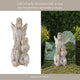 Cosm Garden Statue Fairy Seated on Solar Frog | Ivory Polyresin 15"
