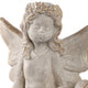Cosm Garden Statue Fairy Seated on Solar Frog | Ivory Polyresin 15"